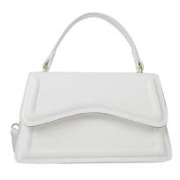 Fashion PU Leather Sling Shoulder Bag Trendy Solid Color Messenger Bag Stylish Crossbody Handbag balta