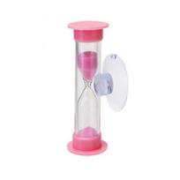 Rotatable Shower Timer With Suction Cup For Kids Time Funnel Sand Clock Hourglass Desktop Ornament Pink-3 Minute