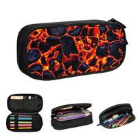 Magma Volcano Lava Fire Pencil Cases for Student Gifts Pen Box Pencil Bag Large Storage Pencil Pouch 21x10.5x5cm red