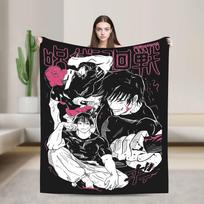 Toji Fushiguro JJK Anime Blankets Flannel  Winter  Breathable Ultra-Soft Throw Blankets for Bedding Outdoor Bedding Throws 75cm*90cm gray