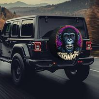 Dark Monkey Shadow Punk Tire Cover, Suitable For Modified Cars/performance Cars/trendy SUVs/art Cars, Dark Punk Style, Monkey Sh 14inch