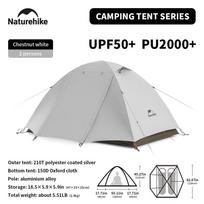 Naturehike Camping Tent 2-3 People Waterproof UPF50+ Camping Tent Outdoor Ultralight Portable Hiking Trekking Sun Shelter gray
