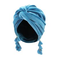 Traditional Turban For Women Hijab For Women Hair Wrap Head Wrap For Women Hijab Caps Fringe Knot Beanies šviesiai mėlyna spalva