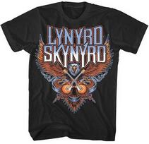 Lynyrd Skynyrd Gitaros Erelio Logotipas Roko Oficialūs Marškinėliai Vyriški Unisex 2XL gray