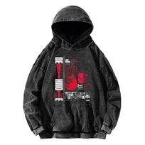 DEATH NOTE Print Hoodie Yagami Light L·Lawliet Sweatshirt Men Women Long Sleeve Streetwear Clothing Washed Cotton Loose Pullover S black