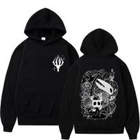 Game Hollow Knight Graphic Hoodie Men Women Clothing Casual Oversized Streetwear Male Vintage Fleece Hoodies Fans Gift S black
