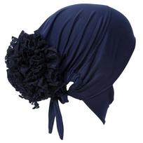 Bonnet Stretch Flower Hijab Hair Wrap Turban Hat for Muslims Women Dressing Up Stretchable Turban for Ladies