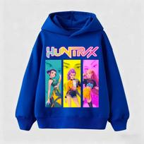 KPop Demon Hunters Hoodies Baby Girl Boy Clothes Fashion Hooded Sweatshirts K-Pop Demon Hunters Pullover Kids Outfits Gif 120 blue