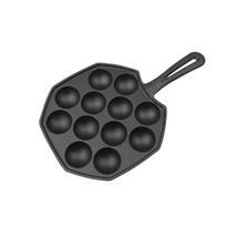 Yoshida Craftsman Cast Iron 12-Hole Takoyaki Pan Set (2-Pack) gray