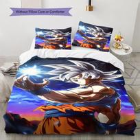 Son Goku Rašto Patalynė, Antklodės Komplektas Antklodės Užvalkalas Pagalvės Užvalkalas Namų Gimtadienio Dovana (1 * antklodės užvalkalas + 2 * pagalvės užvalkalai, be šerdies) 135x200cm white