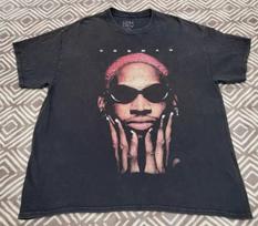 Dennis Rodman T-shirt Juoda trumpomis rankovėmis Unisex Marškinėliai Pakartotinis spausdinimas -5XL KH13461 Unisex Marškinėliai XXXL gray