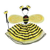 4 vnt. bičių kostiumas suaugusioms moterims Medaus bičių kostiumų rinkinys Helovino Cosplay kostiumas Linksmi apsimetinėjimo žaidimo aksesuarai 1 yellow