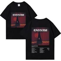 Raperio Eminemo Hip Hopo albumo spaudinio marškinėliai Unisex Vasariniai trumparankoviai marškinėliai Vyrams Moterims Vintage Per dydžio Gatvės stiliaus viršutiniai drabužiai S juoda