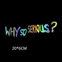 Car Stickers Movie Lines Joker Personality Creative Letters Decorative Lamp Eyebrows Vinyl Decals Why So Serious? blue