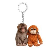 Slap The Monkey Keychain Pendant Double-Sided Acrylic Monkey Holding Toy Key Chain Backpack Handbag B brown