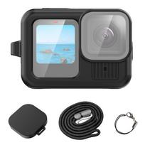 For GoPro HERO13 Black PULUZ Silicone Protective Case Cover with Wrist Strap & Lens Cover gray