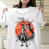 Mikasa Ackerman Attack On Titan T Shirt hot summer H1605_06 Unisex T-Shirt S white