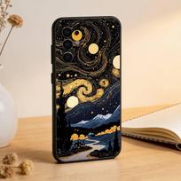 Van Gogh Starry Sky Phone Case Black Silicone Soft For Samsung S25,S24,S21,S22,S23,S30,Ultra,S20,Plus,Fe,Lite Samsung S25 black