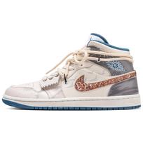 Jordan Air Jordan 1 MID Okra Leather Slip Resistant Abrasion Resistant Slip Resistant Abrasion Resistant Mid top FN5215-141(Team63-) 43 white