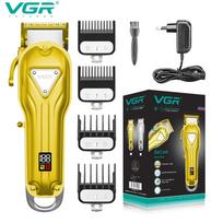 Original VGR V-134 Men's Professional All-metal Electric Hair Clipper Rechargeable Stainless Steel Blade Clipper Carved Home Hair Trimming Shaver auksas
