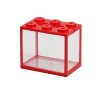Fish Tank Creative 6 Ventilation Holes Stackable Living Room Desktop Mini  Aquarium Pet Box Home Decor raudona
