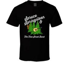 Spruce Springsteen Funny Christmas Rock T-Shirt XXL green