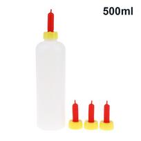 For Calf Piglet Sheep Goat Farm Animals Drinker Feeder 400/500Ml Lamb Milking Feeding Bottle With 3 Rubber Nipple Pacifier white