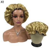 Plain Color Custom Hair Bonnet Double Layer Silk Bonnets Woman Satin Sleeping Bonnet