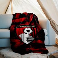 1PC Afc Crest Bournemouth Printed Soft Flannel Blanket Throw for Adult Bedroom Living Room Sofa Camping Travel Fan gifts Christmas Gifts 75x90cm