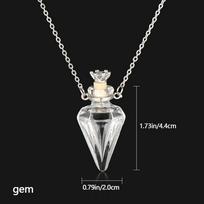 Chain Make Wishes Essential Oil Pendant Perfume Jewellery Glaze Vial Necklace Memorial Jewelry gem
