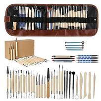 Molio skulptūros įrankiai Dvigalvis polimerinio molio drožybos rinkinys Keramikos modeliavimo apdailos įspaudimo profesionalus įrankių rinkinys 43pcs set 02 beige