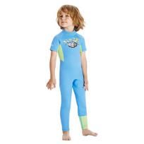 Kids 2.5mm Neoprene Wetsuit Diving Snorkeling Surfing Warmth UV Protection Boys Full Body Swimwear Small blue
