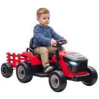 Electric Kids Tractor, Ride-On Tractor with Remote Control, Soft Start, for Children Aged 3-8 Years, Red 139 x 58 x 55 cm raudona