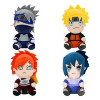 New Naruto Plush Toy Anime Ninja Dolls Naruto Kakashi Sasuke Gaara Sitting Cute Stuffed Dolls for Fans 1pcs geltona