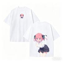 Vintage Washed The Quintessential Quintuplets Nino Nakano Anime Romantic Comedy Japanese Manga Printed Cotton T-shirt Men Women Tee Summer Casual 4XL white