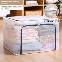 24L Waterproof Storage Box Transparent Steel Foldable Clothes Organizer Folding Box A4
