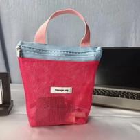 Soft Makeup Bag with Drain Holes Large Shower Organizer Travel Essentials raudona