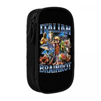 Italian Brainrot Pencil Cases Pen Box Bags Student Large Storage School Supplies Zipper Pencil Pouch 21x10.5x5cm black