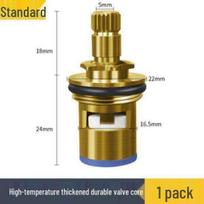 Universal 4-Point Quick-Open Ceramic Faucet Core for Hot/Cold Water brown