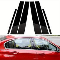 6pcs For BMW 3-Series E90 2005 2006 2007 2008 2009 2010 2011 2012 Gloss Black Pillar Posts Door Side Moulding Panel Sticker Cover juoda