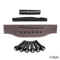 Acoustic Guitar Rosewood Bridge + Upper and Lower Nut + Tuning Pegs Acoustic Guitar Bridge Set 1SET Guitar Bridge