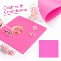 Silicone Pad for Resin Crafting Tools, Non-Stick Work for DIY Epoxy Jewelry Making S rožinė
