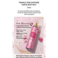 FOODAHOLIC Twinkle Pink Sapphire Blossom Body Mist 250ml – Sweet Floral & Shimmering Radiance Fragrance Mist white