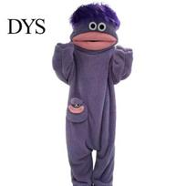 Cute Animal Onesie for Kids Funny Wearable Big Mouth Pajamas Kids, Adults, Fleece Cozy Home Loungewear, Hooded Soft Plush One-Piece Jumpsuit Sleepwear M gray
