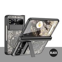 Google Pixel Fold Case Full Coverage Transparent Electroplated PC Cover With Kickstand Shockproof Anti-Scratch Google Pixel Fold