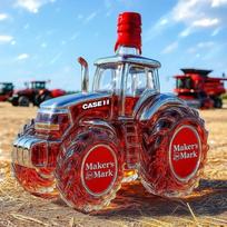Pusiau priekabos ir traktoriaus formos viskio grafinas Stiklinė alkoholinių gėrimų butelis 400 ml Naujoviška dovana Red cover gray