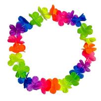 10Pcs Colorful Fluorescent Hawaiian Leis Reusable Vibrant Artificial Flower Wreath Durable Photo Props Hawaii Flower Lays