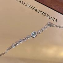 Blue Zircon Crystal Cross Bracelet for Women Summer Sweet Adjustable Fashion Jewelry for Valentine's Day Gift A91