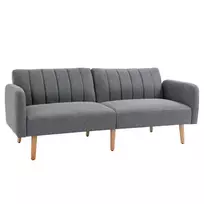 Išskleidžiama dvivietė sofa-lova, pilka, 173x75x73 cm