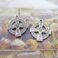 B786 Antique Silver Cross Alloy Jewelry Accessories, 24x20mm, 100pcs/pack, 2.5g, Retro DIY